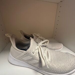 adidas Women's Light Beige Knit Athletic Sneakers